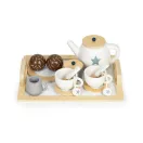 Játék teáskészlet, ECOTOYS W10B318B, 17 db, tálcával, csészékkel és kancsóval, 3 éves kortól