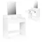 Sminkasztal, ModernHome PWJJDT0070, fehér, 80 x 40 x 140 cm, tükör, 2 fiók, 3 polc, laminált bútorlap