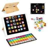   Oktató tablet, ECOTOYS G090, 18 x 24,7 cm, fa, 55 db szám és műveleti jel, 30 db kép, 3 éves kortól