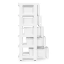 Gurulós tároló, ModernHome PJJCBS0024-05B, fehér, 27 x 75 x 39 cm, fiókos, 5 fiókkal, kerekes, műanyag
