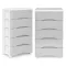 Gurulós tároló, ModernHome PJJCBS0024-05A, fehér/szürke, 27 x 75 x 39 cm, fiókos, 5 fiókkal, kerekes, műanyag