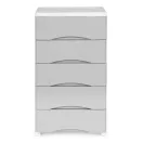 Gurulós tároló, ModernHome PJJCBS0024-05A, fehér/szürke, 27 x 75 x 39 cm, fiókos, 5 fiókkal, kerekes, műanyag