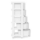 Gurulós tároló, ModernHome PJJCBS0024-05A, fehér/szürke, 27 x 75 x 39 cm, fiókos, 5 fiókkal, kerekes, műanyag