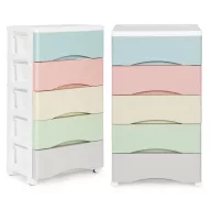   Gurulós tároló, ModernHome PJJCBS0024-05C, 39 x 75 x 27 cm, fiókos, 5 fiókkal, kerekes, műanyag