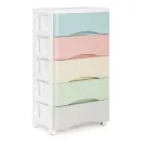 Gurulós tároló, ModernHome PJJCBS0024-05C, 39 x 75 x 27 cm, fiókos, 5 fiókkal, kerekes, műanyag