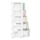 Gurulós tároló, ModernHome PJJCBS0024-05C, 39 x 75 x 27 cm, fiókos, 5 fiókkal, kerekes, műanyag