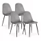 Étkezőszék, ModernHome J933, 4 db, szürke, 85 x 46 x 37 cm, bársony kárpit, acél lábak, háttámla, teherbírás: 120 kg