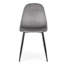 Étkezőszék, ModernHome J933, 4 db, szürke, 85 x 46 x 37 cm, bársony kárpit, acél lábak, háttámla, teherbírás: 120 kg