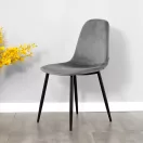 Étkezőszék, ModernHome J933, 4 db, szürke, 85 x 46 x 37 cm, bársony kárpit, acél lábak, háttámla, teherbírás: 120 kg