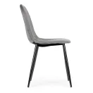 Étkezőszék, ModernHome J933, 4 db, szürke, 85 x 46 x 37 cm, bársony kárpit, acél lábak, háttámla, teherbírás: 120 kg