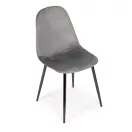 Étkezőszék, ModernHome J933, 4 db, szürke, 85 x 46 x 37 cm, bársony kárpit, acél lábak, háttámla, teherbírás: 120 kg