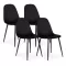 Étkezőszék, ModernHome J933, fekete, 4 db, 85 x 46 x 37 cm, bársony kárpit, acél lábak, háttámla, teherbírás: 120 kg