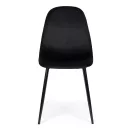 Étkezőszék, ModernHome J933, fekete, 4 db, 85 x 46 x 37 cm, bársony kárpit, acél lábak, háttámla, teherbírás: 120 kg