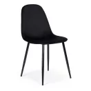 Étkezőszék, ModernHome J933, fekete, 4 db, 85 x 46 x 37 cm, bársony kárpit, acél lábak, háttámla, teherbírás: 120 kg