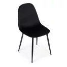 Étkezőszék, ModernHome J933, fekete, 4 db, 85 x 46 x 37 cm, bársony kárpit, acél lábak, háttámla, teherbírás: 120 kg
