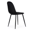 Étkezőszék, ModernHome J933, fekete, 4 db, 85 x 46 x 37 cm, bársony kárpit, acél lábak, háttámla, teherbírás: 120 kg