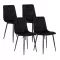 Étkezőszék, ModernHome MC47-1, 4 db, fekete, 90 x 46 x 41 cm, bársony kárpit, acél lábak, háttámla, teherbírás: 120 kg