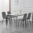 Étkezőszék, ModernHome MC47-1, 4 db, szürke, 90 x 46 x 41 cm, bársony kárpit, acél lábak, háttámla, teherbírás: 120 kg