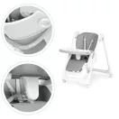 Etetőszék, ECOTOYS HA-013, sötétszürke, összecsukható, állítható, levehető dupla tálcával, 5 pontos biztonsági öv, 4 kerekes láb, teherbírás: 20 kg