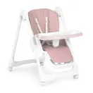 Etetőszék, ECOTOYS HA-013, rózsaszín, összecsukható, állítható, levehető dupla tálcával, 5 pontos biztonsági öv, 4 kerekes láb, teherbírás: 20 kg