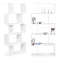 Könyvespolc, ModernHome CH230817-WT, fehér, 175 x 28 x 77 cm, 5 polcos, MDF polc, falhoz rögzíthető, rácsos kialakítás, teherbírás: 7 kg/polc