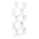 Könyvespolc, ModernHome CH230817-WT, fehér, 175 x 28 x 77 cm, 5 polcos, MDF polc, falhoz rögzíthető, rácsos kialakítás, teherbírás: 7 kg/polc