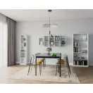 Könyvespolc, ModernHome CH230818-WT, fehér, 148 x 21 x 65 cm, 8 polcos, laminált forgácslap, falra szerelhető, rácsos kialakítás