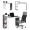 Íróasztal, ModernHome CHDK07-DG, 110 x 40 x 92 cm, szürke, 4 polcos, laminált forgácslap, védőtalpakkal