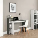 Íróasztal, ModernHome CHDK07-DG, 110 x 40 x 92 cm, szürke, 4 polcos, laminált forgácslap, védőtalpakkal
