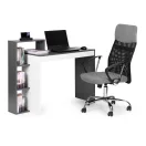 Íróasztal, ModernHome CHDK07-DG, 110 x 40 x 92 cm, szürke, 4 polcos, laminált forgácslap, védőtalpakkal