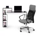 Íróasztal, ModernHome CHDK07-DG, 110 x 40 x 92 cm, szürke, 4 polcos, laminált forgácslap, védőtalpakkal
