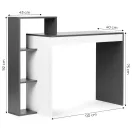 Íróasztal, ModernHome CHDK07-DG, 110 x 40 x 92 cm, szürke, 4 polcos, laminált forgácslap, védőtalpakkal