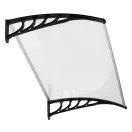 Műanyag előtető, MultiGarden AW-017C, 150 × 100 cm, fekete, polikarbonát tetőpanel, műanyag tartóelemek, egymás mellé illeszthető, szerelőkészlettel