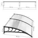 Műanyag előtető, MultiGarden AW-017D, 200 × 100 cm, fekete, polikarbonát tetőpanel, műanyag tartóelemek, egymás mellé illeszthető, szerelőkészlettel