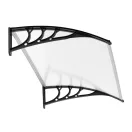 Műanyag előtető, MultiGarden AW-017A, 150 × 80 cm, fekete, polikarbonát tetőpanel, műanyag tartóelemek, egymás mellé illeszthető, szerelőkészlettel