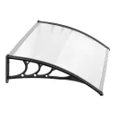 Műanyag előtető, MultiGarden AW-017A, 150 × 80 cm, fekete, polikarbonát tetőpanel, műanyag tartóelemek, egymás mellé illeszthető, szerelőkészlettel