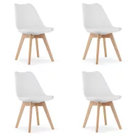   Étkezőszék, Mark-ATTY16, 4 db, fehér, 81,5 x 43 x 47 cm, polipropilén ülés, bükkfa lábak, párnázott