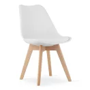 Étkezőszék, Mark-ATTY16, 4 db, fehér, 81,5 x 43 x 47 cm, polipropilén ülés, bükkfa lábak, párnázott