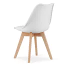 Étkezőszék, Mark-ATTY16, 4 db, fehér, 81,5 x 43 x 47 cm, polipropilén ülés, bükkfa lábak, párnázott