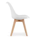 Étkezőszék, Mark-ATTY16, 4 db, fehér, 81,5 x 43 x 47 cm, polipropilén ülés, bükkfa lábak, párnázott