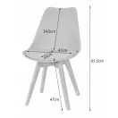 Étkezőszék, Mark-ATTY16, 4 db, fehér, 81,5 x 43 x 47 cm, polipropilén ülés, bükkfa lábak, párnázott