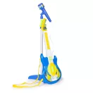 Gyerek gitár, Multistore HC342076, kék, 57 x 22 cm, mikrofonnal, állítható állvánnyal 57–97 cm, MP3 csatlakozás, elemes (2 × AA, nem tartozék), 3 éves kortól ajánlott