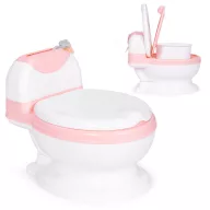   Gyerek bili, ECOTOYS HA-P05, rózsaszín, WC-szerű kialakítás, fedéllel, tisztítókefével, kivehető tartállyal, puha ülőkével, stabil, műanyag