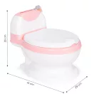 Gyerek bili, ECOTOYS HA-P05, rózsaszín, WC-szerű kialakítás, fedéllel, tisztítókefével, kivehető tartállyal, puha ülőkével, stabil, műanyag