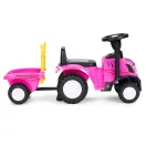 Bébitaxi, Multistore 658T, New Holland traktor, rózsaszín, 88 x 27 x 43 cm, kormánydudával és indításhanggal, utánfutóval, borulásgátlóval, 12 hónapos kortól, teherbírás: 25 kg, elemes (2 x AA - nem tartozék)