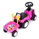 Bébitaxi, Multistore 658T, New Holland traktor, rózsaszín, 88 x 27 x 43 cm, kormánydudával és indításhanggal, utánfutóval, borulásgátlóval, 12 hónapos kortól, teherbírás: 25 kg, elemes (2 x AA - nem tartozék)