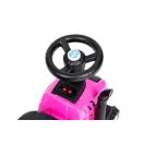 Bébitaxi, Multistore 658T, New Holland traktor, rózsaszín, 88 x 27 x 43 cm, kormánydudával és indításhanggal, utánfutóval, borulásgátlóval, 12 hónapos kortól, teherbírás: 25 kg, elemes (2 x AA - nem tartozék)