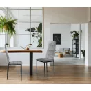 Étkezőszék, ModernHome F261-3KD, 4 db, szürke, 98 x 40 x 40 cm, bársony kárpit, acél lábak, magas háttámla, teherbírás: 120 kg