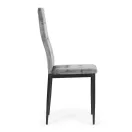 Étkezőszék, ModernHome F261-3KD, 4 db, szürke, 98 x 40 x 40 cm, bársony kárpit, acél lábak, magas háttámla, teherbírás: 120 kg