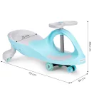 Wiggle autó, ECOTOYS YM-SW-1, kék, 79 x 36 x 38,5 cm, LED-es világító gumírozott kerekek, 360°-ban forgó kormány, beltéri/kültéri, teherbírás: 70 kg, 3 év felett